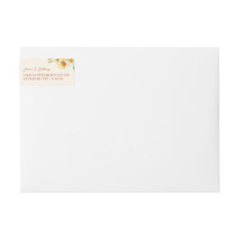 Dirección de retorno de pájaro floral amarillo bod