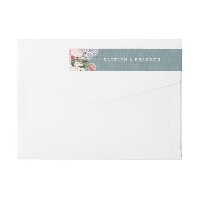 Dirección de retorno del Boda Rústico Dusty Blue B (Reverso)