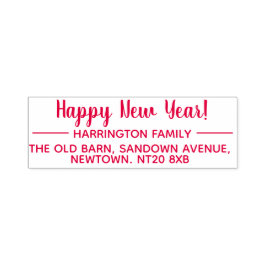 Dirección de retorno Feliz Año Nuevo Sello de auto