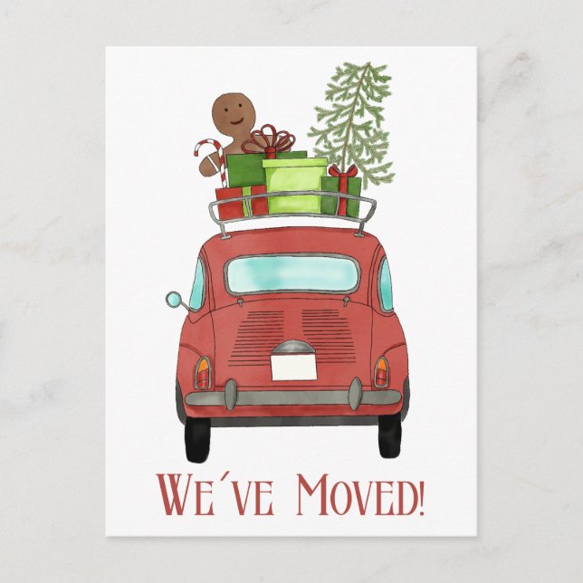 Dirección Invitación del coche rojo con regalos (Anverso)