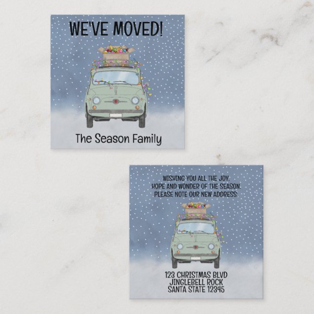 Dirección Invitación Fiat 500 con luz Navidad (Anverso / Reverso)