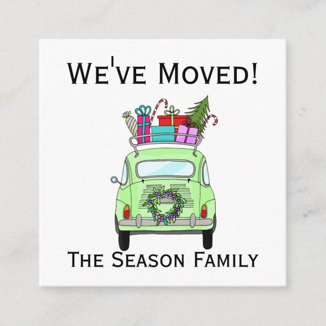 Dirección Invitación Retro Fiat Navidades Regalos (Anverso)