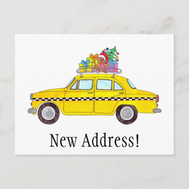 Dirección Invitación Yellow Taxi Navidades Gifts (Anverso)
