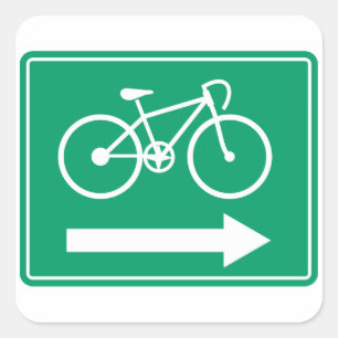 Direcciones de ciclismo Flecha Pegatina cuadrado