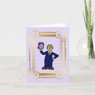 Director Funeral Masculino Con Tarjeta De Saludo U
