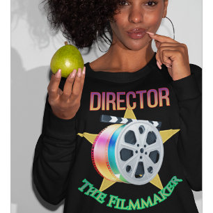 Directora - Sudadera oscura de la cineasta mujer