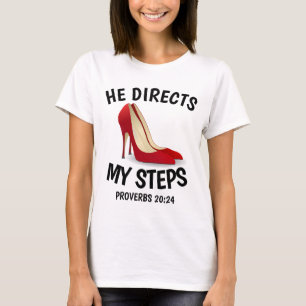 DIRIGE MIS PASOS, Camisetas cristianas DE ALTO COR