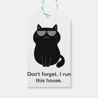 Dirijo la casa - Gato Lindo - Etiqueta de Regalo