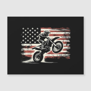 Dirt Bike Bandera Americana Motocross Biker Vintag