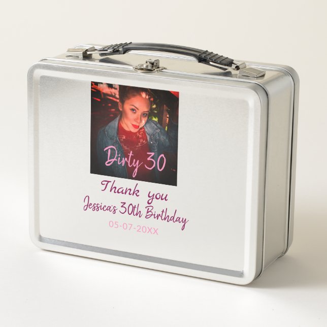 Dirty 30 Cumpleaños añadir nombre rosa añadir fech (Anverso)