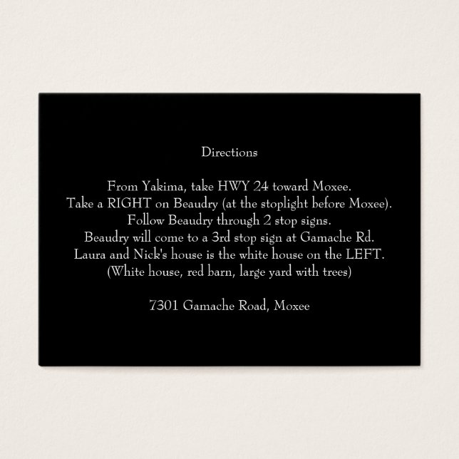 Dirty 30 Thirty Direction Card (Frente)