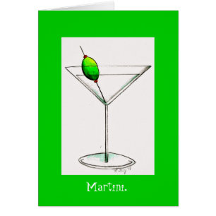 Dirty Martini Olive Cocktail Glass Cocktails Card