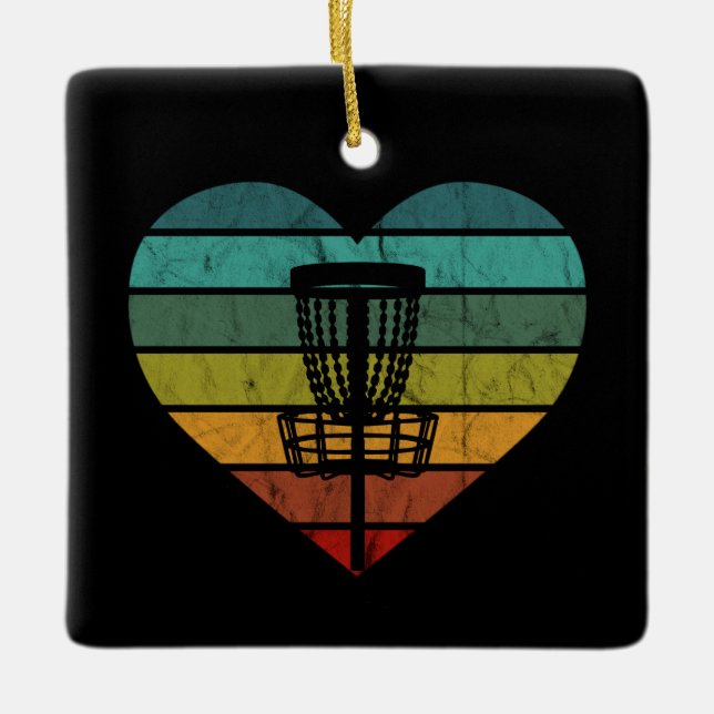 DiscGolf - Ornamento Cerámico de Cesta de Objetivo (Anverso)