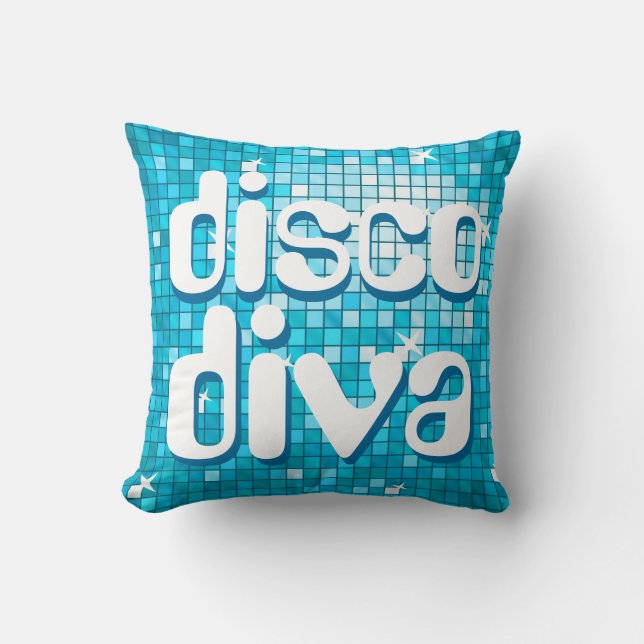 Disco Azulejos Azul 'disco diva' tirando almohada (Anverso)