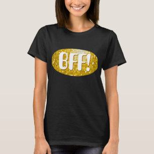 Disco Azulejos "Oro" 'BFF!' camiseta negra