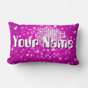 Disco Azulejos rosa 'Nombre' tirar almohada lumbar