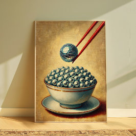 Disco Ball Arte de moda, Quirky Retro KitchWall