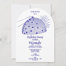 Disco Ball Invitación Azul
