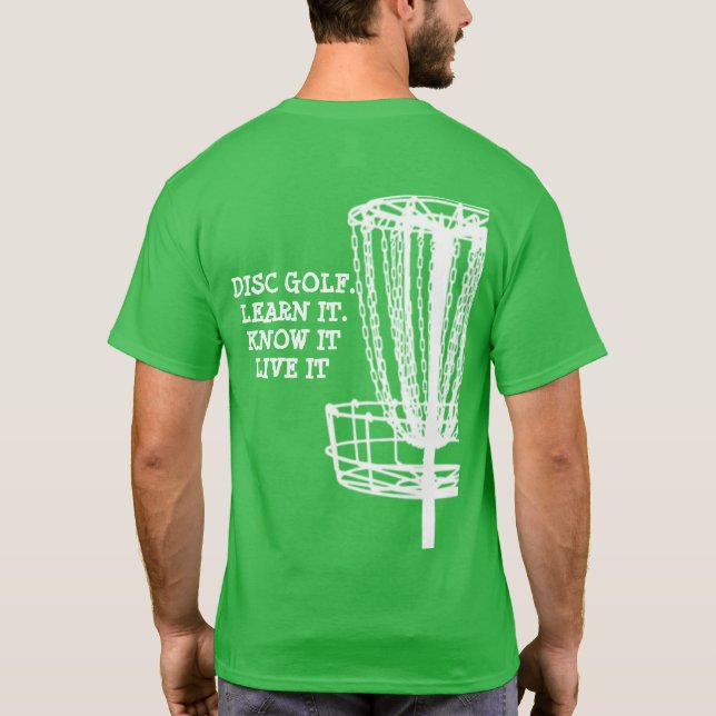 Disco de camiseta para hombres, aprende, lo sabe (Reverso)