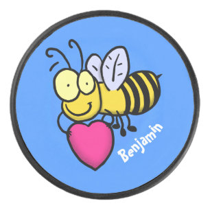 Disco De Hockey Abeja graciosa y linda con ilustracion personaliza