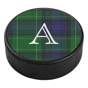 Disco De Hockey Abercrombie Tartan Plaid Monogrammed Hockey Puck