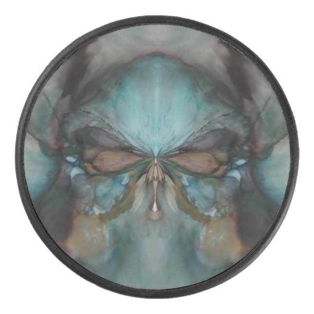 Disco De Hockey Abstract Design Scary Viking Mask (Anverso)