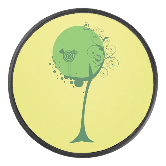 Disco De Hockey Abstract Tree Hockey Puck (Anverso)