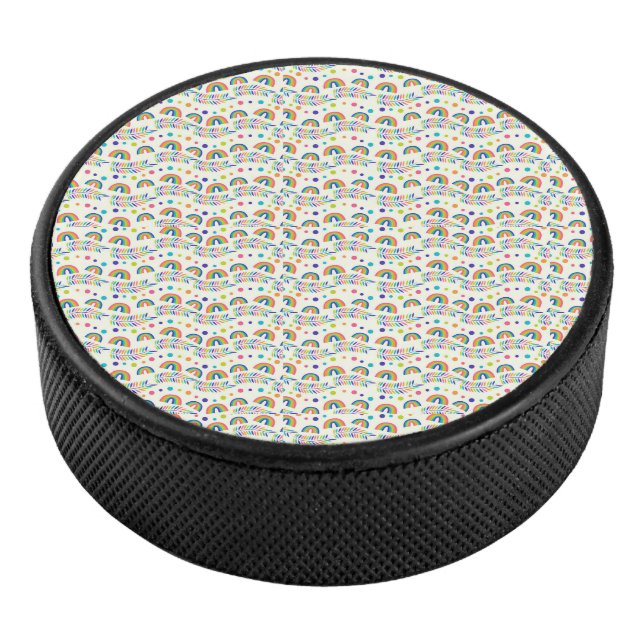 Disco De Hockey Accesorio de coche redondo con un arcoíris alegre (3/4)