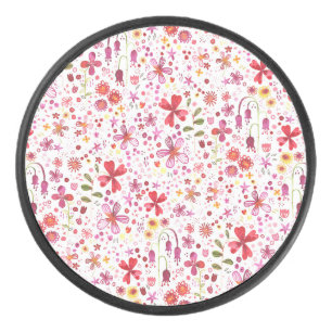Disco De Hockey Acuarela floral moderna