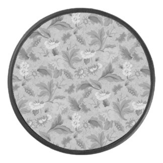 Disco De Hockey Adorable patrón floral gris