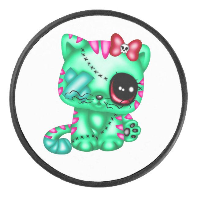 Disco De Hockey Adorable Zombie Kitty  (Anverso)