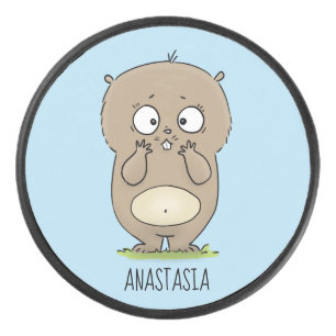 Disco De Hockey Afortunadamente adorable personalizado de hámster 