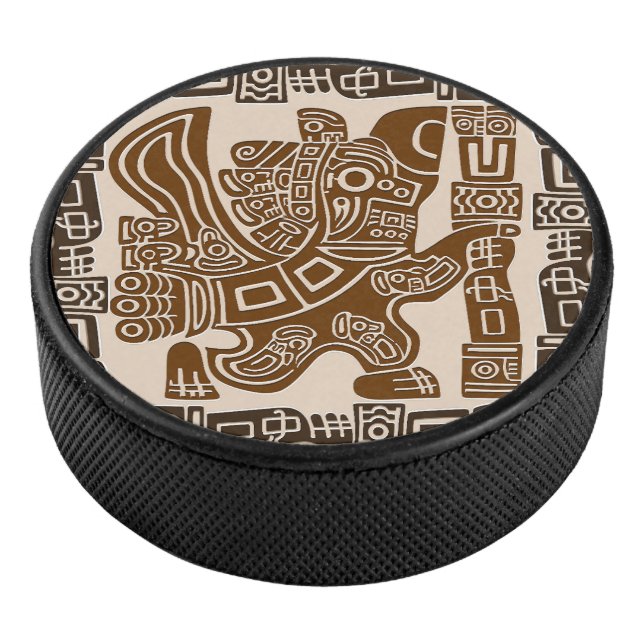 Disco De Hockey Águila azteca guerrera arte tribal antiguo (3/4)