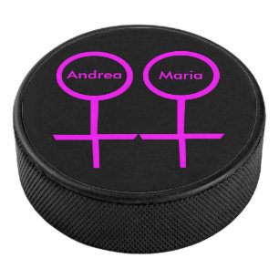 Disco De Hockey Amantes lesbianos: Póliza personalizada de hockey