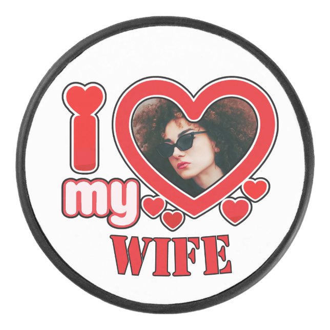 Disco De Hockey Amo A Mi Esposa Personalizada (Anverso)