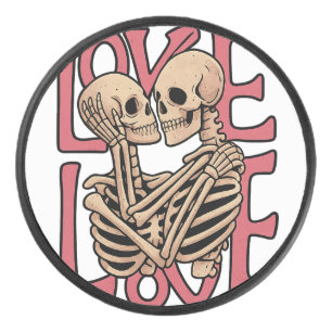Disco De Hockey Amor más allá del tiempo - Skeleton Abrazo arte