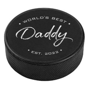 Disco De Hockey Año personalizado fundado del mejor papi del mundo
