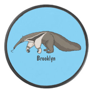 Disco De Hockey Anteater feliz personalizado ilustracion