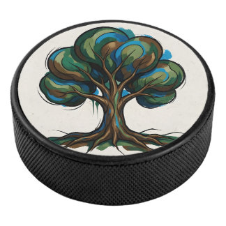 Disco De Hockey Árbol abstracto arte juguetón