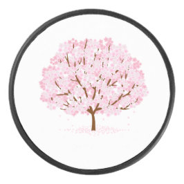 Disco De Hockey Árbol Sakura en pleno florecimiento - Elegante dis