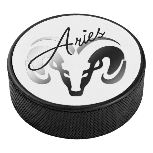 Disco De Hockey Aries plateados Ram Zodiac (3/4)