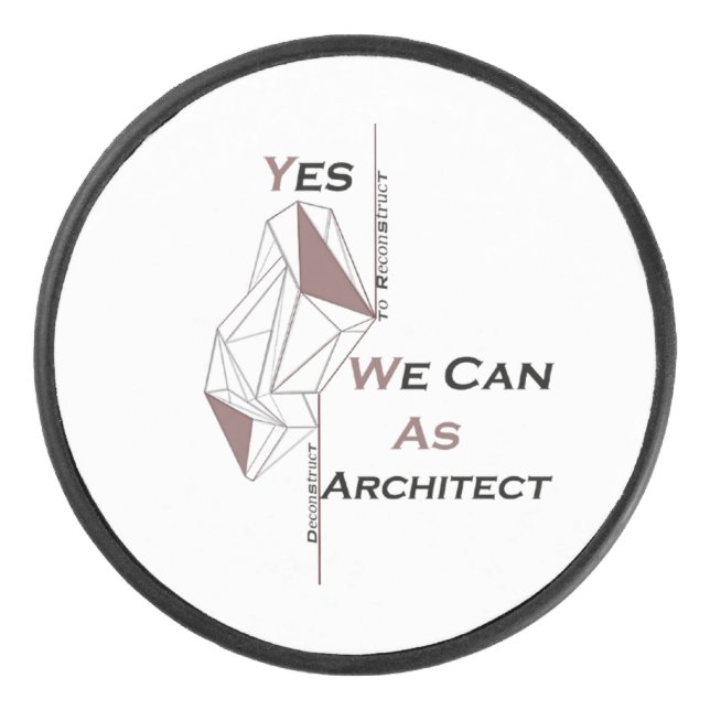 Disco De Hockey arquitectura, diseño moderno, arte geométrico, neg (Anverso)