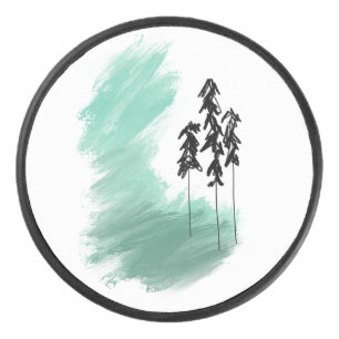 Disco De Hockey Arte de árbol verde escandinavo simple moderno men