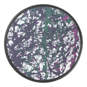 Disco De Hockey Arte de mármol morado, verde y rosa