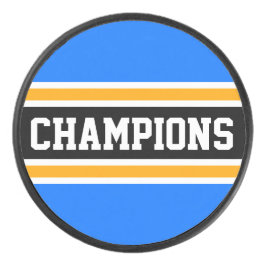 Disco De Hockey Audaces CAMPEONES Rayas Negras Amarillas Brillante