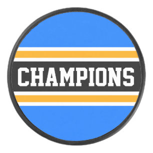 Disco De Hockey Audaces CAMPEONES Rayas Negras Amarillas Brillante