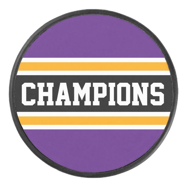 Disco De Hockey Audaces CHAMPIONS Fun Athletic Purple Black Stripe (Anverso)
