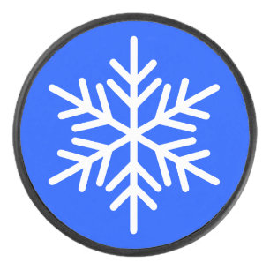 Disco De Hockey Audaz Snowflake Blanco Nórdico En Viviente Azul Re
