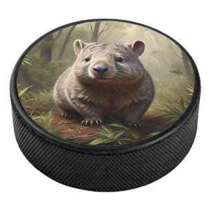 Disco De Hockey Aussie Wombat En El Aussie Bushland,
