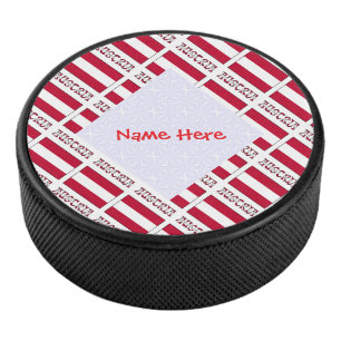 Disco De Hockey Austria Bandera austriaca personalizada en rojo co
